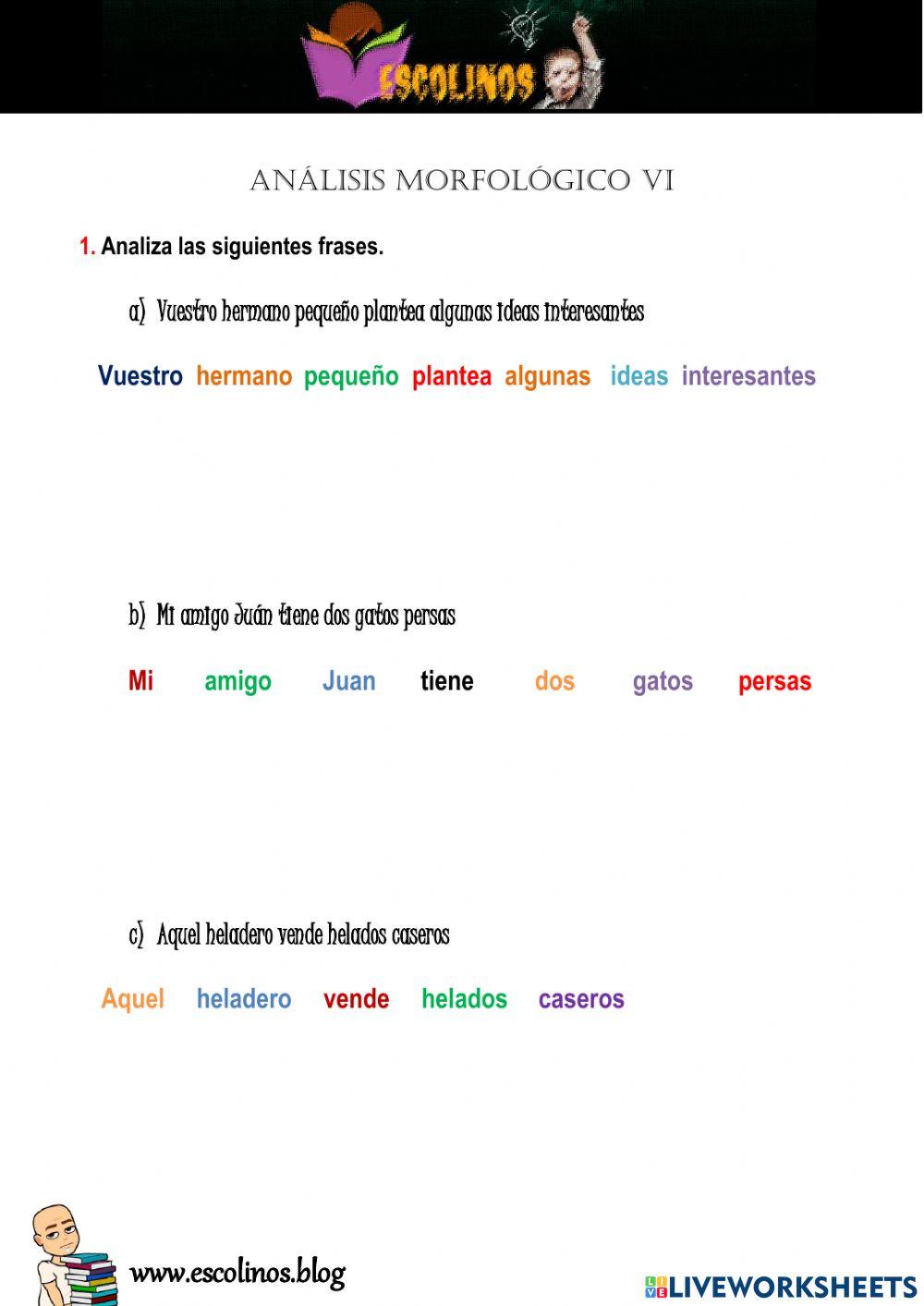 Análisis morfológico V