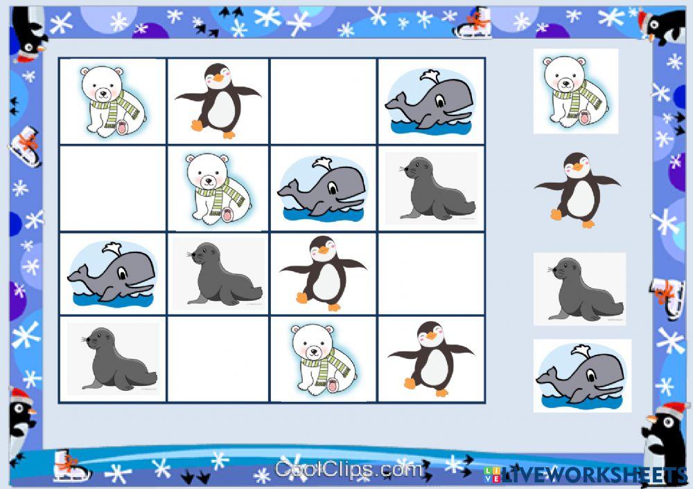 Σουντόκου με ζώα των πόλων