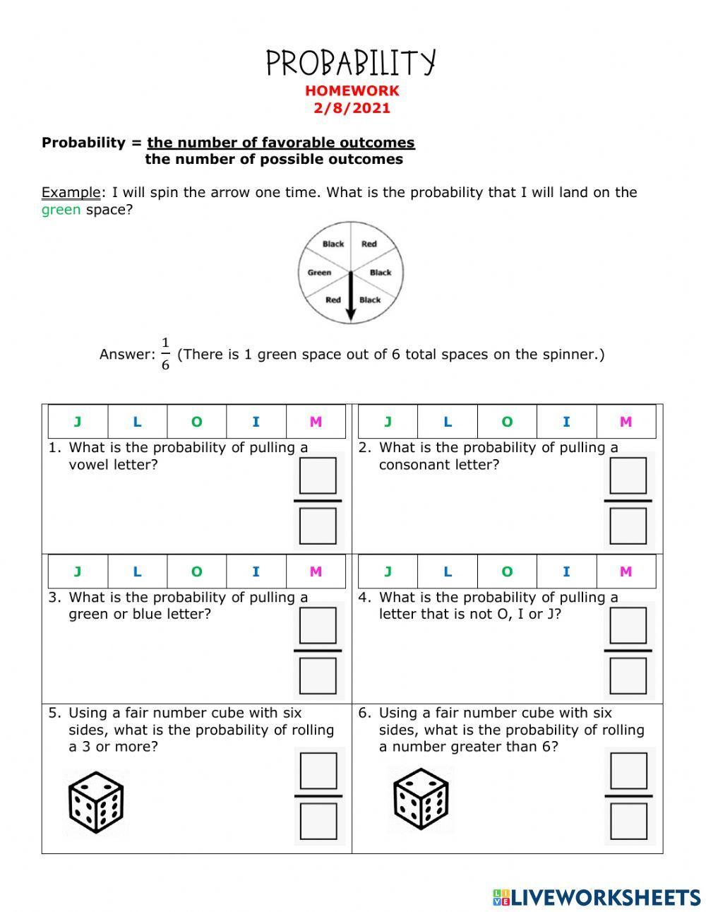 Probability with Fractions