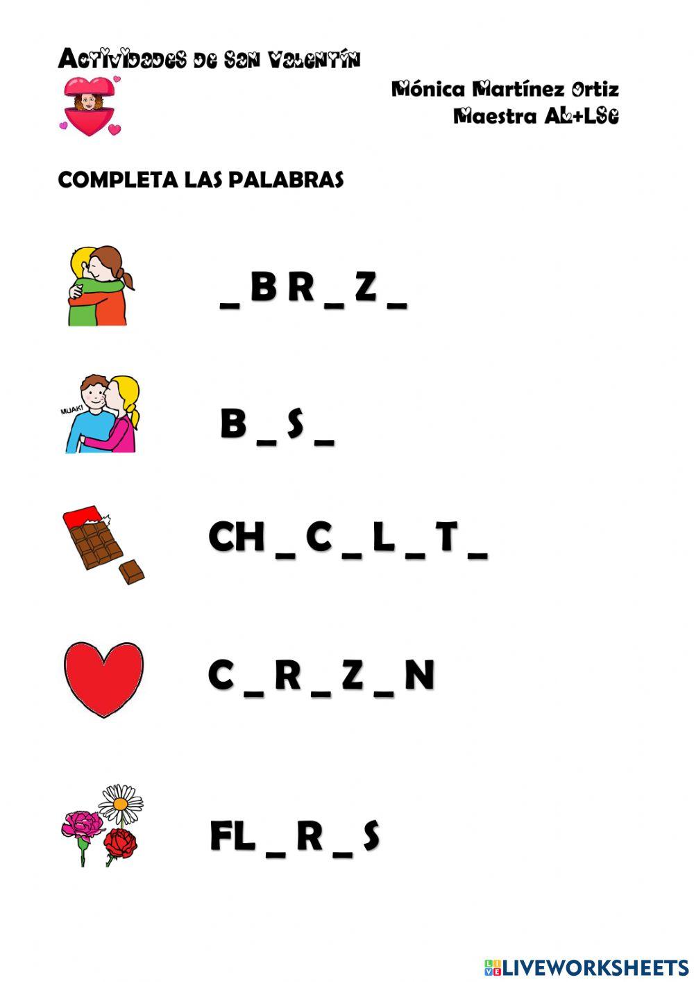 Completa la palabra