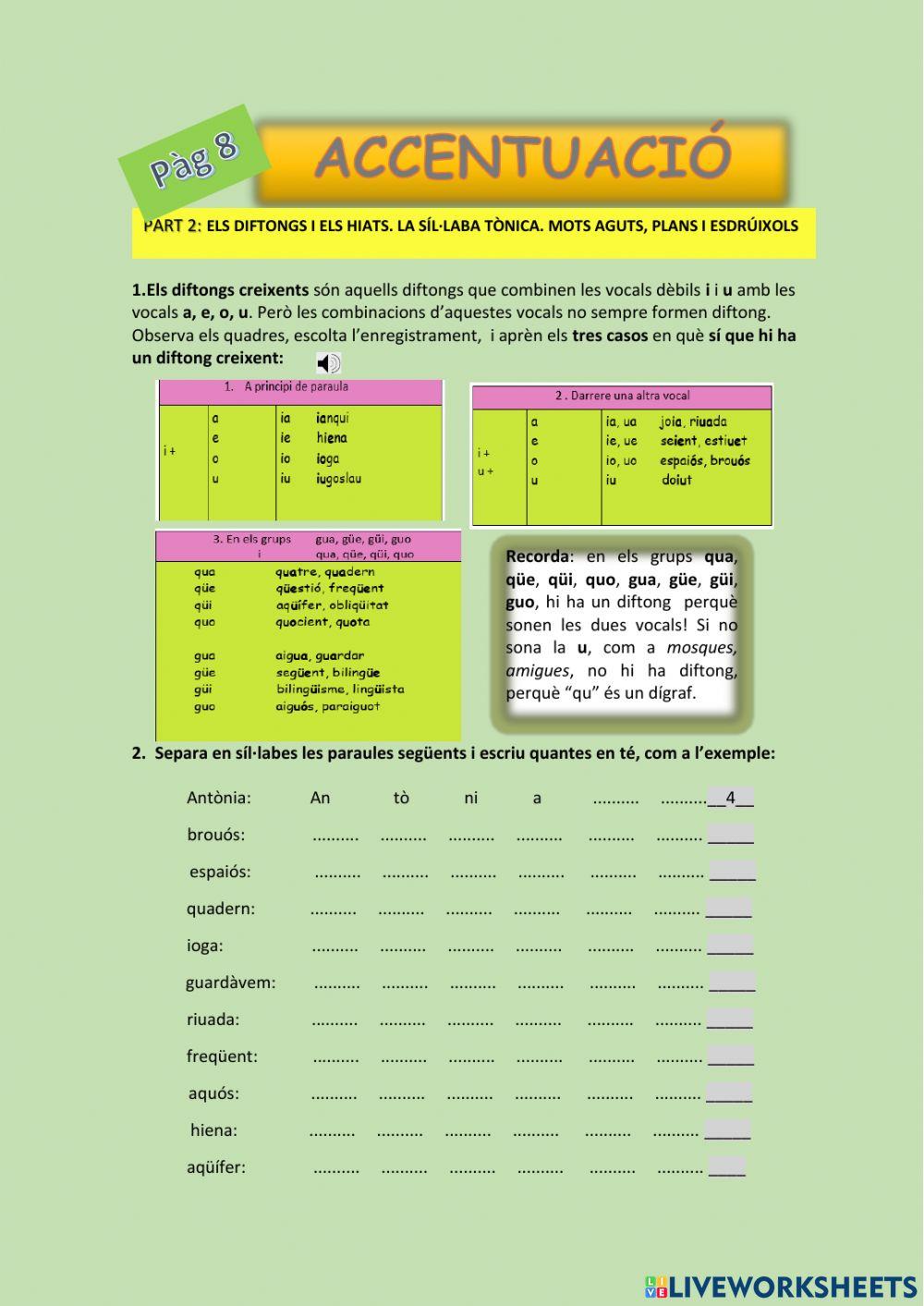 ACCENTUACIÓ Part 2. pàg 8