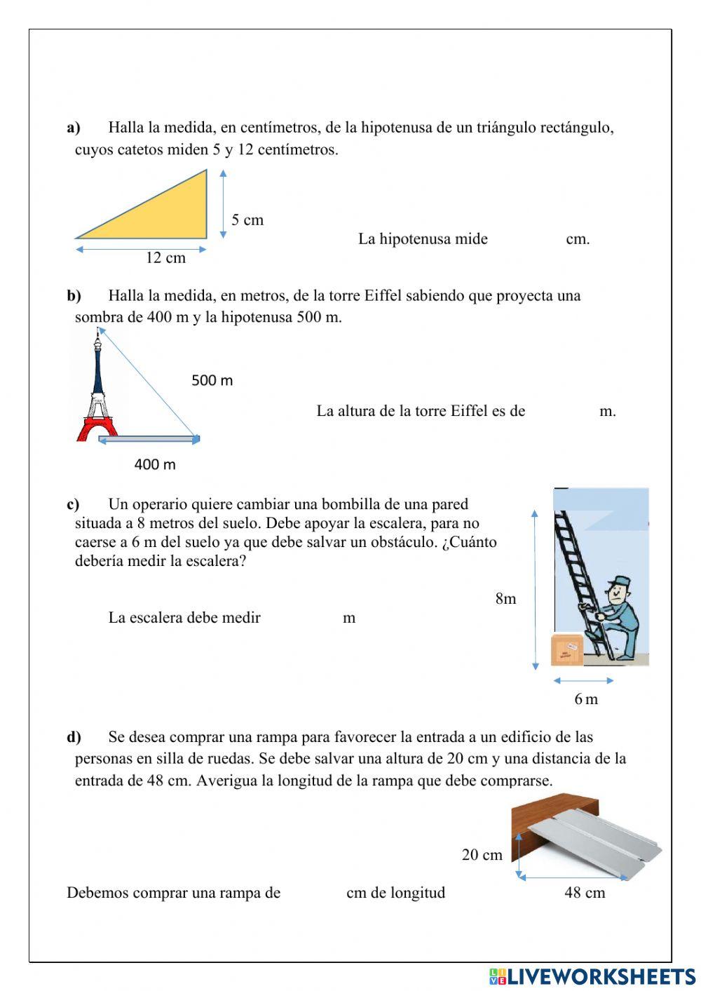Ejes cartesiano, teorema de Pitágoras