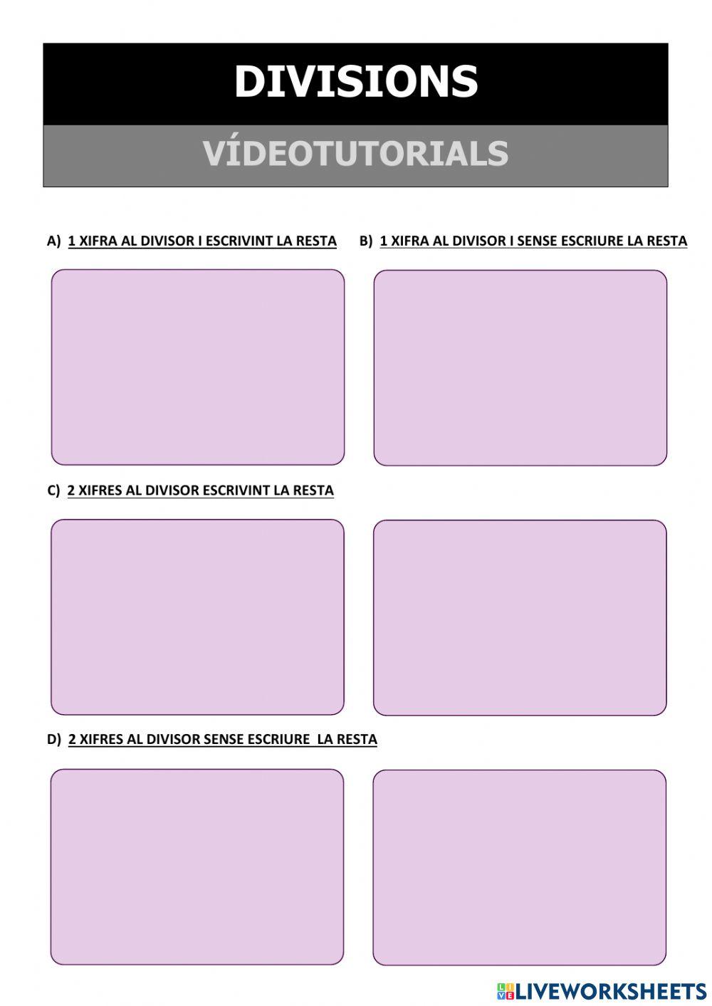 Divisions nivell 5 - Vídeotutorials