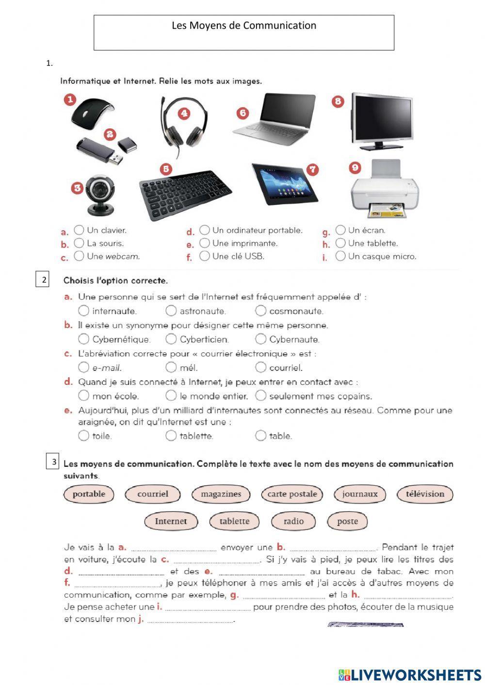Les moyens de communication