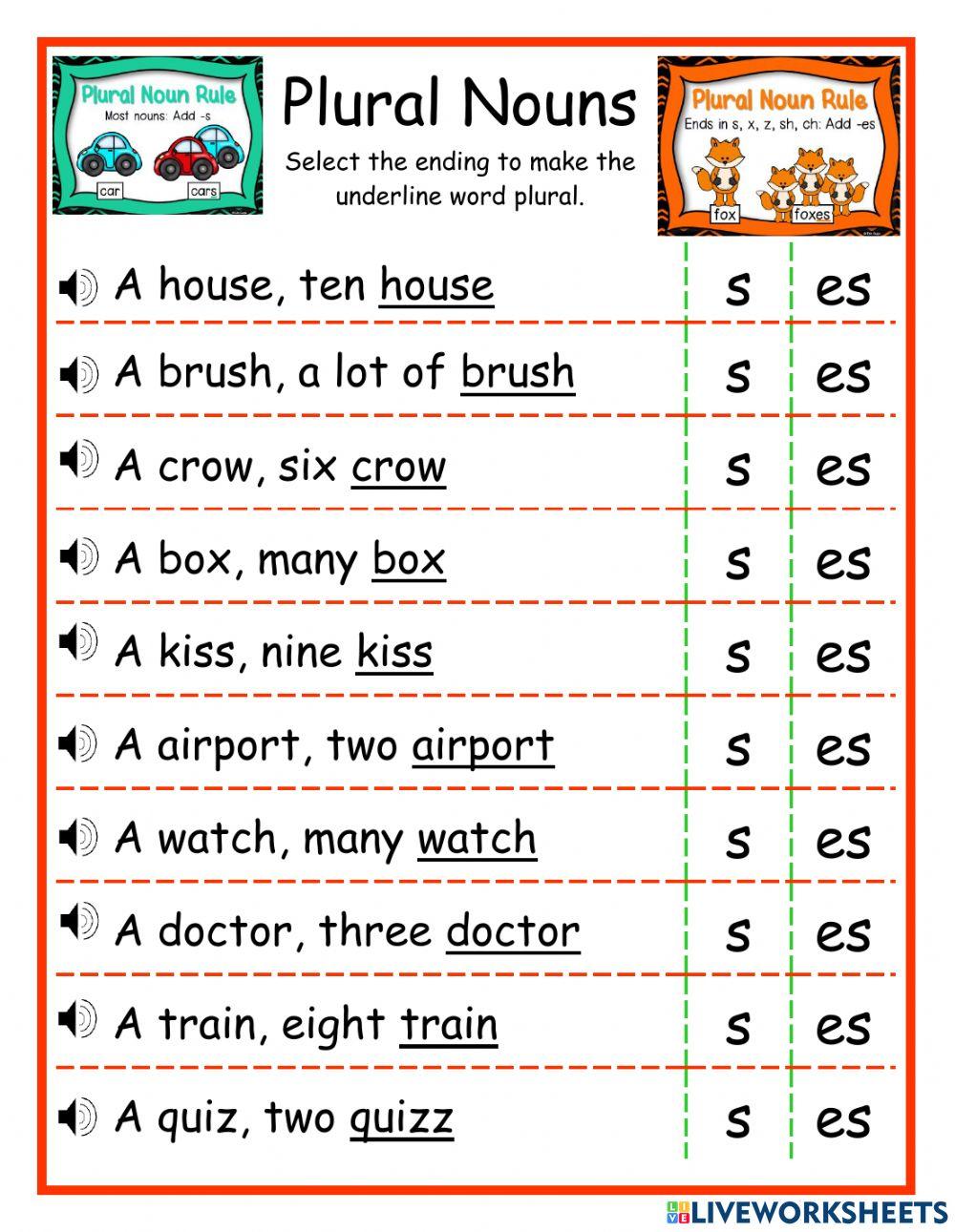 Plural nouns 3 DJ