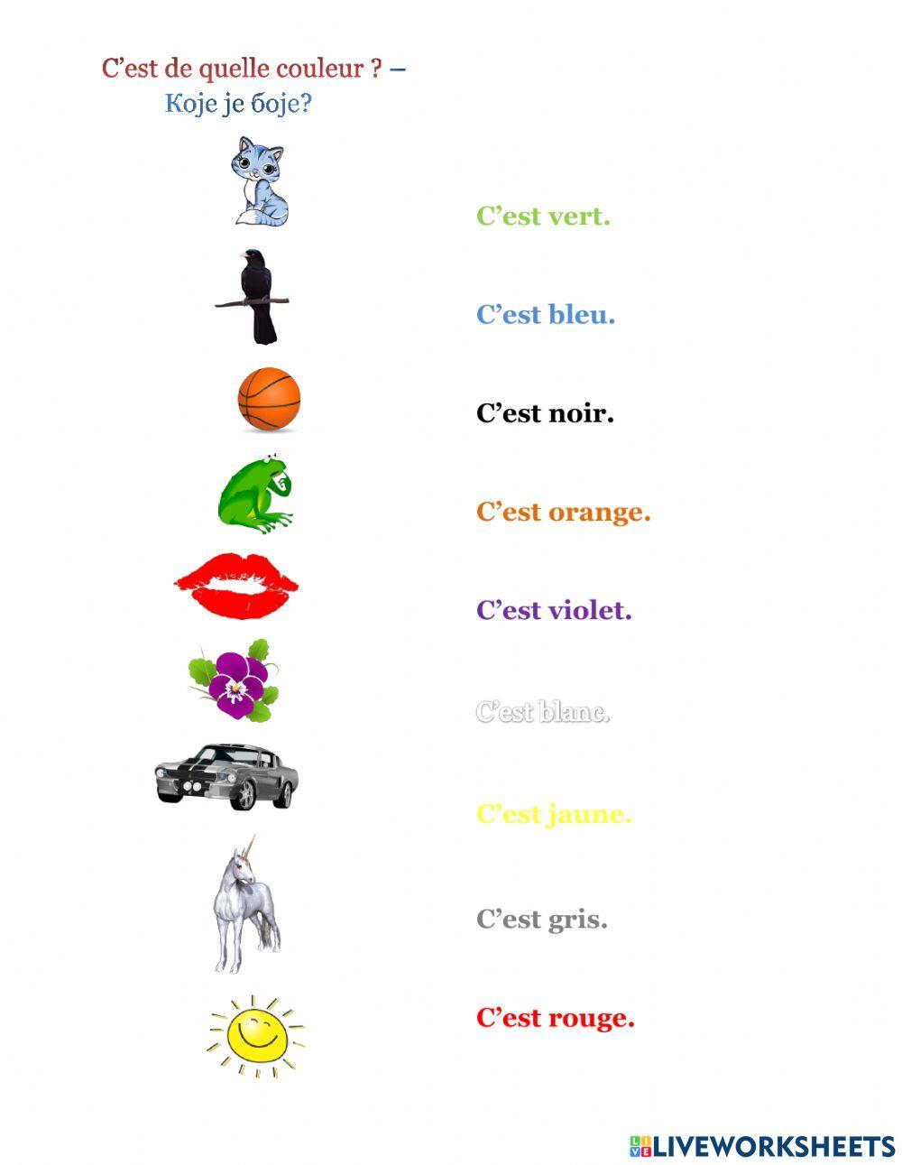 Les couleurs - Боје Les couleurs - Боје