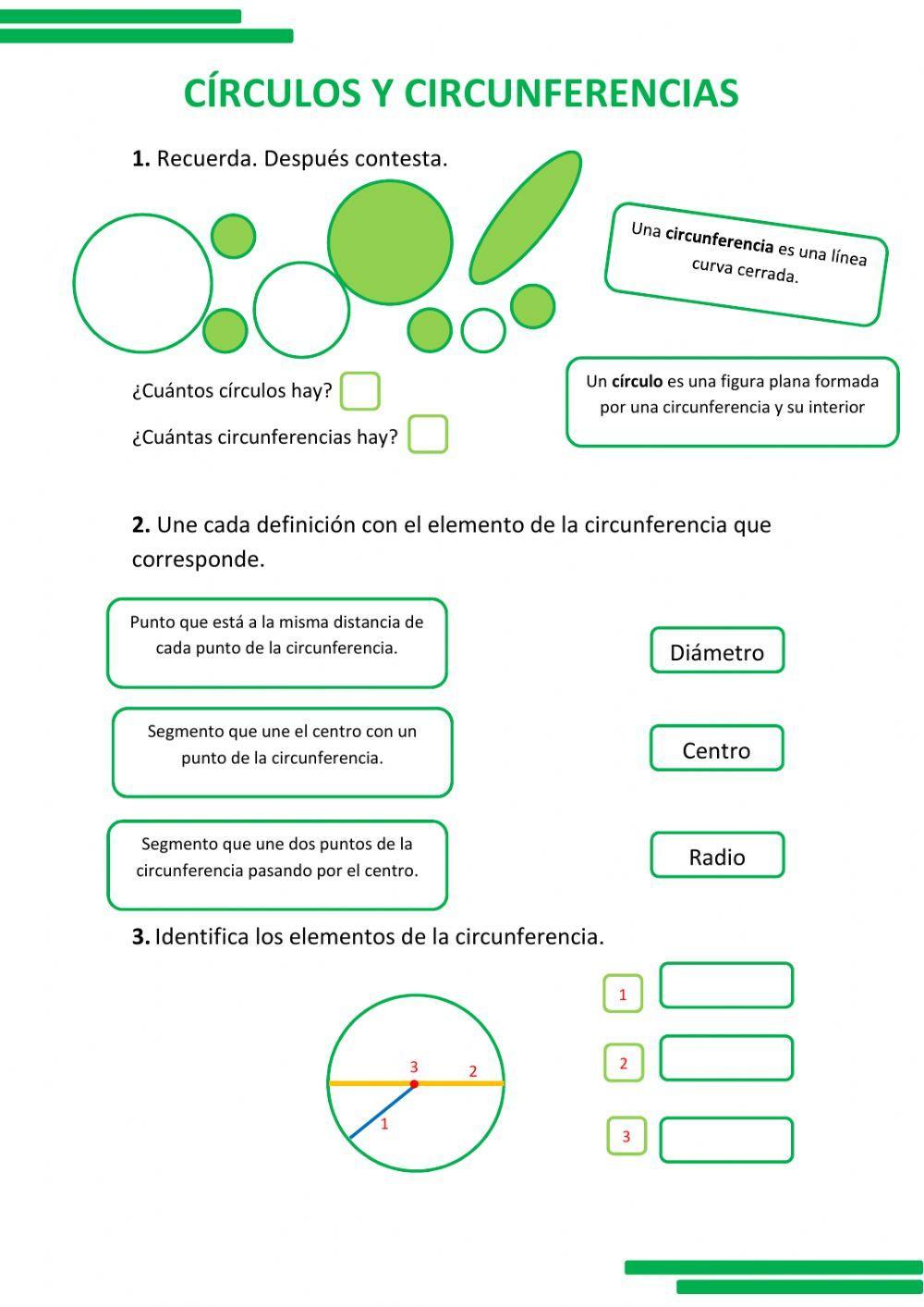 círculos y circunferencias