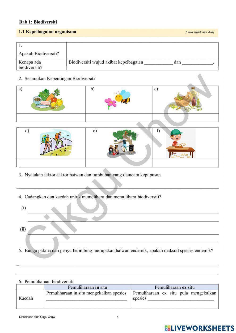 Modul bab 1 : biodiversiti