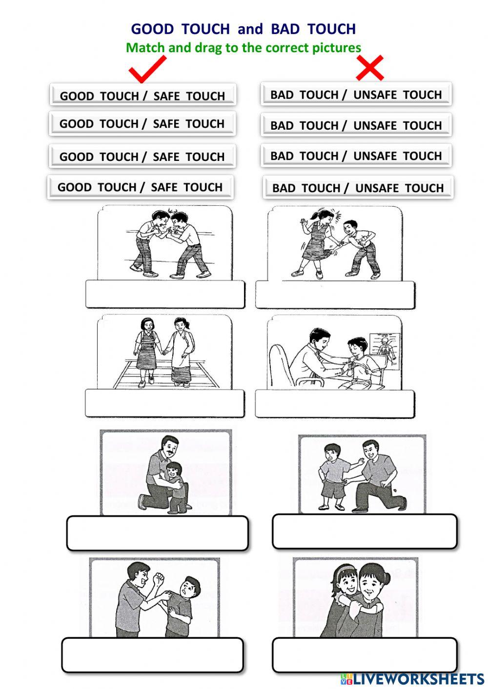 Good Touch and Bad Touch online exercise for Live Worksheets