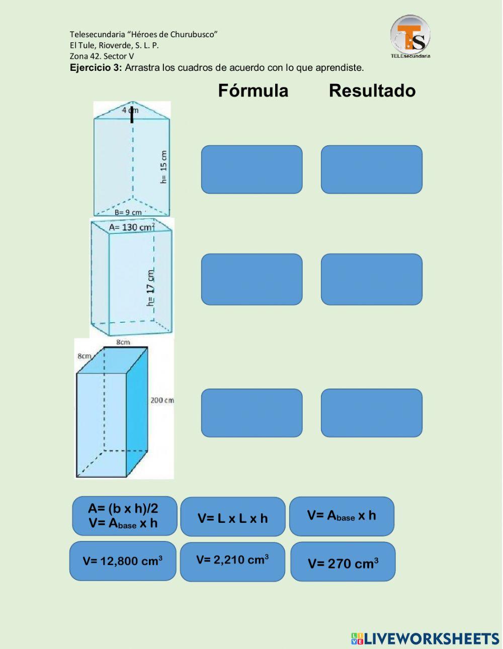 Prismas triangulares y cuadrangulares Primero de Secundaria