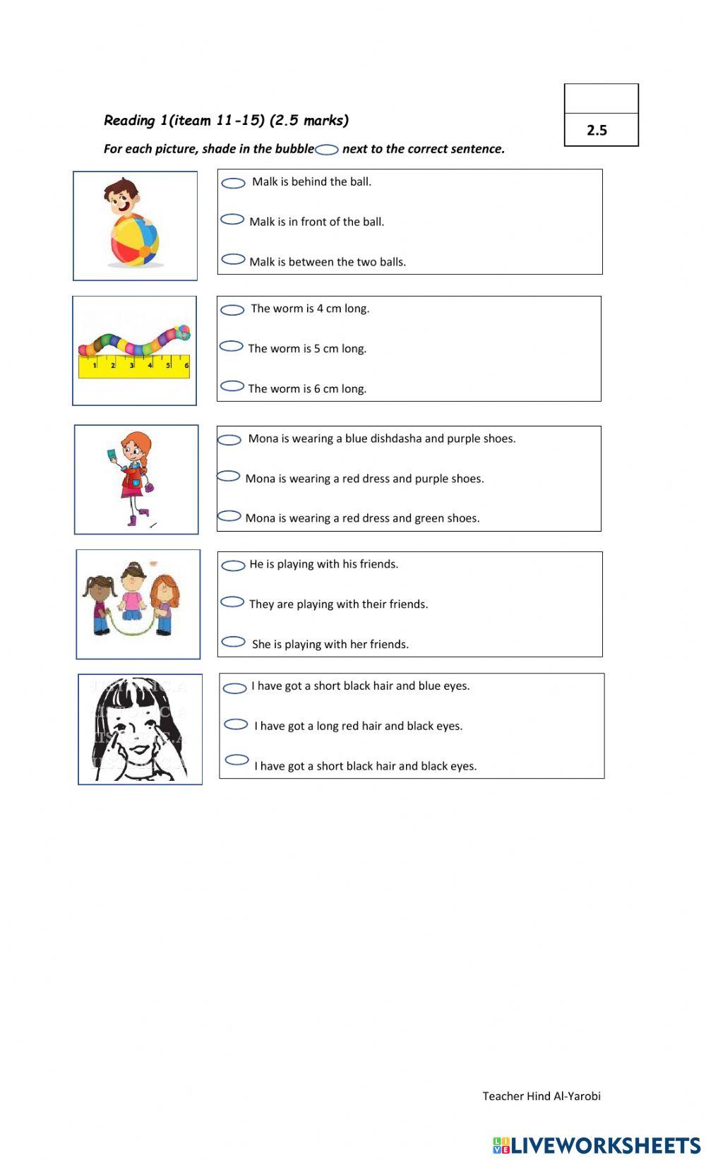 Test 1 Listening and Reading