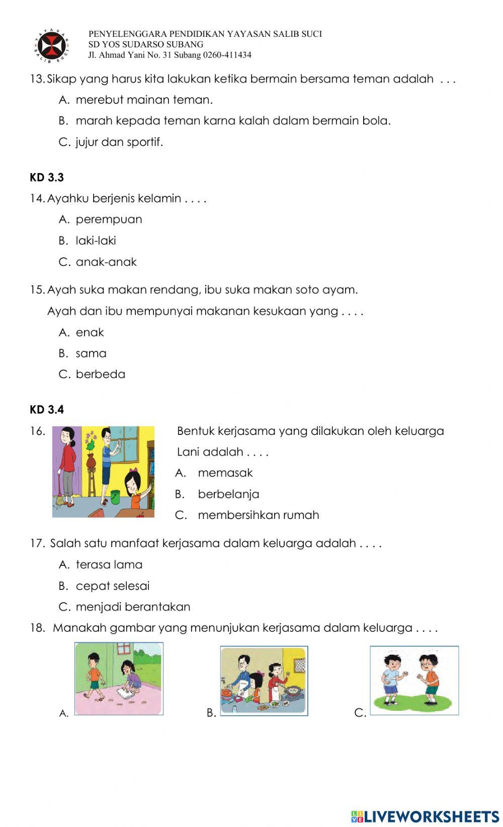 Ulangan Tema 5 Pilihan Ganda