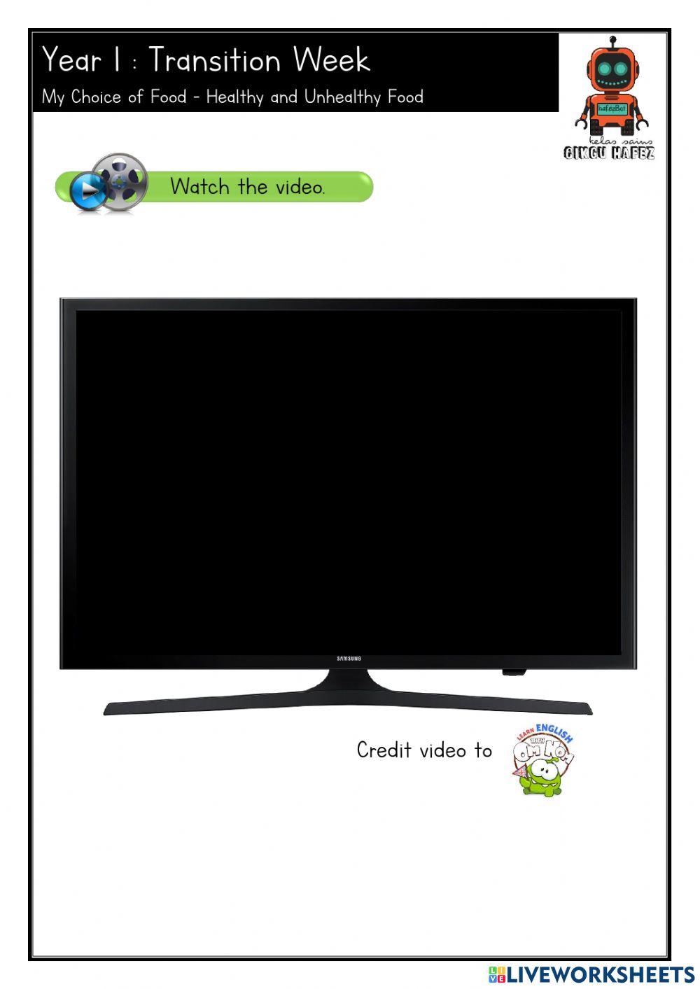 Transition Week 4 - My Choice of Food