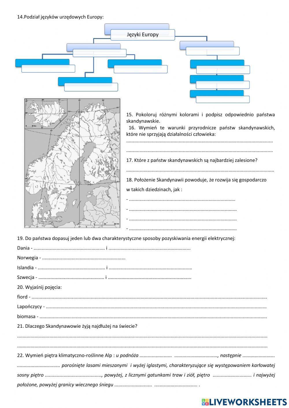 Powtórzenie Środowisko i ludność Europy