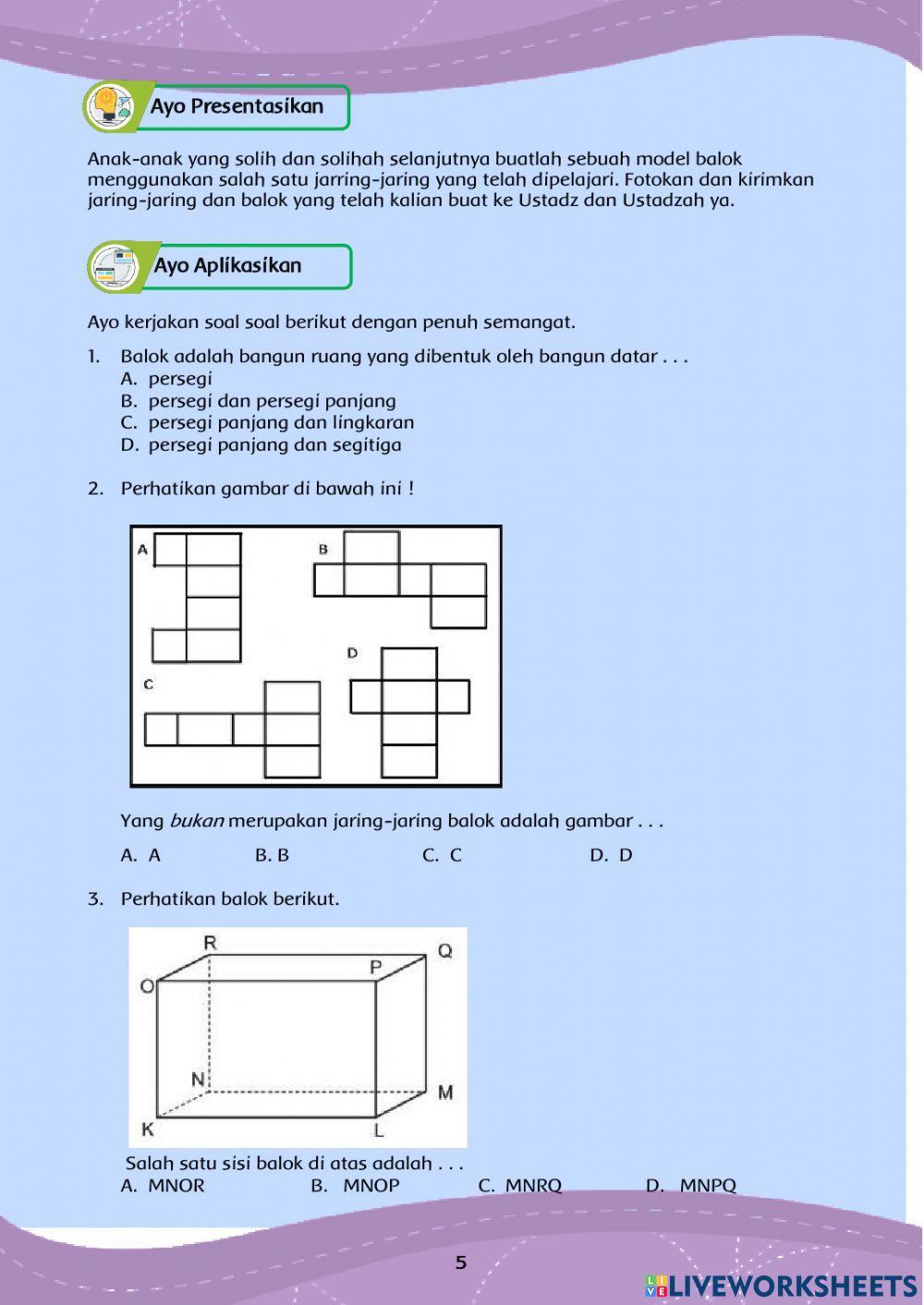 Sifat dan Jaring-jaring Balok