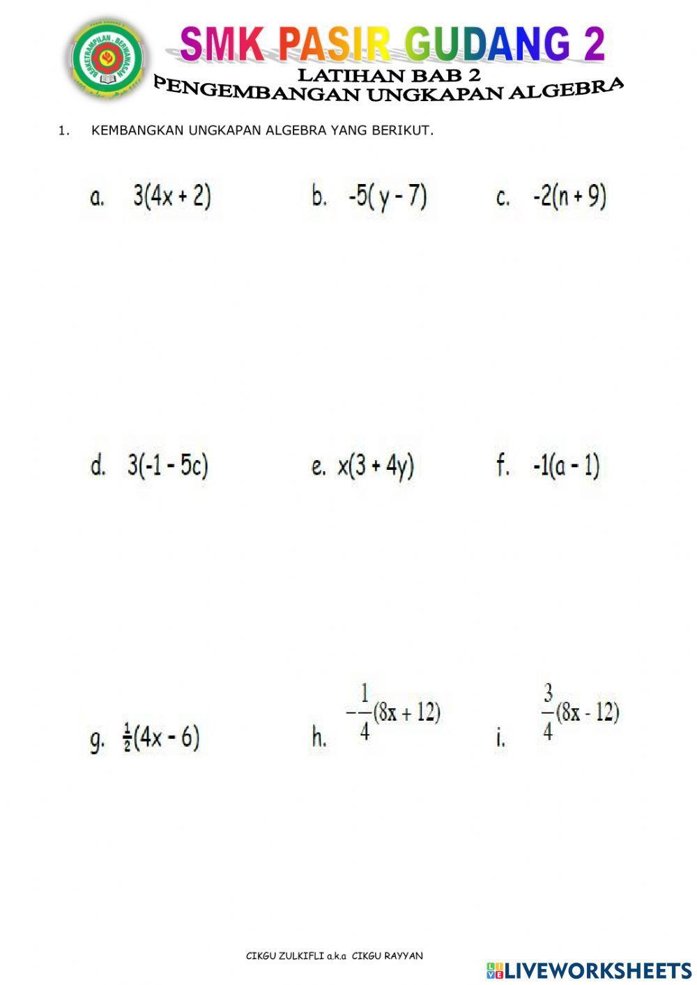 Kembangkan satu kurungan