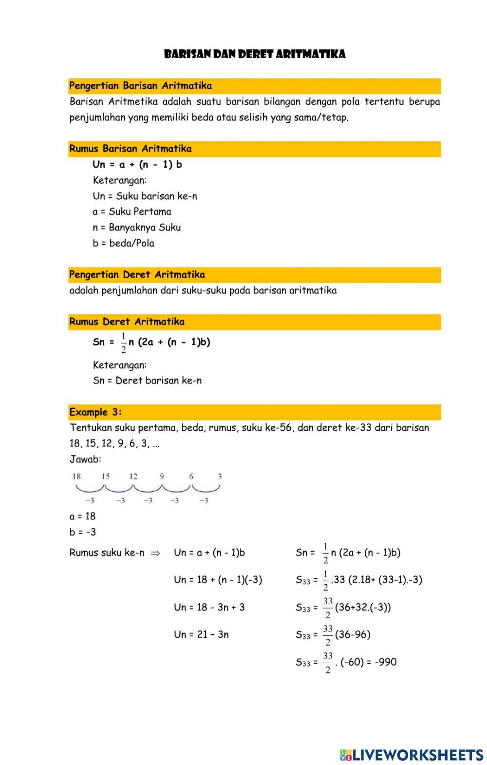 LKPD Barisan Deret Aritmatika