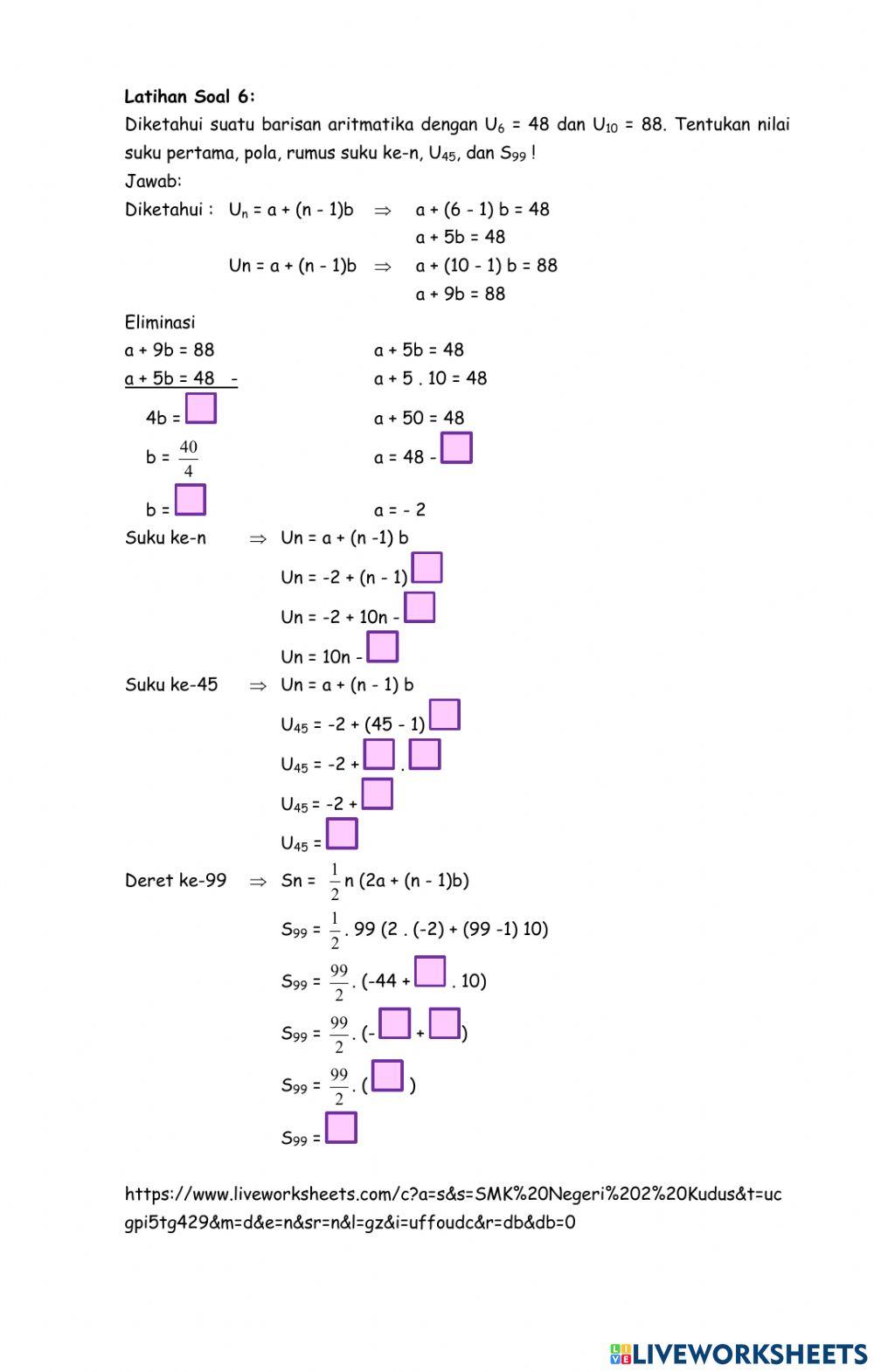 LKPD Barisan Deret Aritmatika