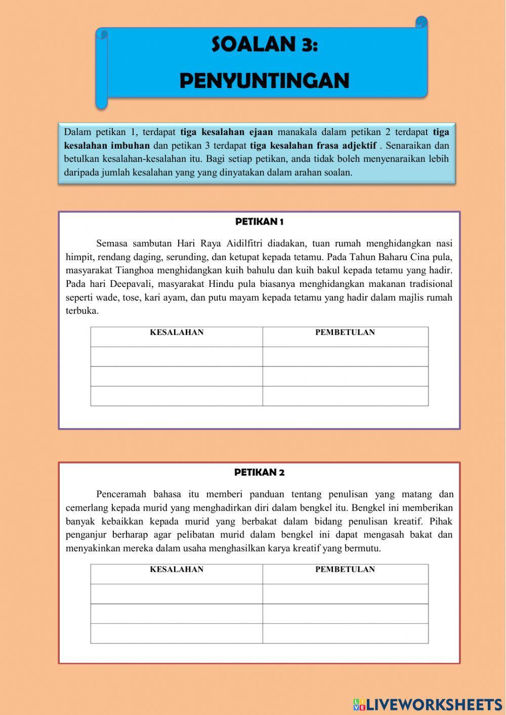 Kertas 2: SOALAN 3 (PENYUNTINGAN)