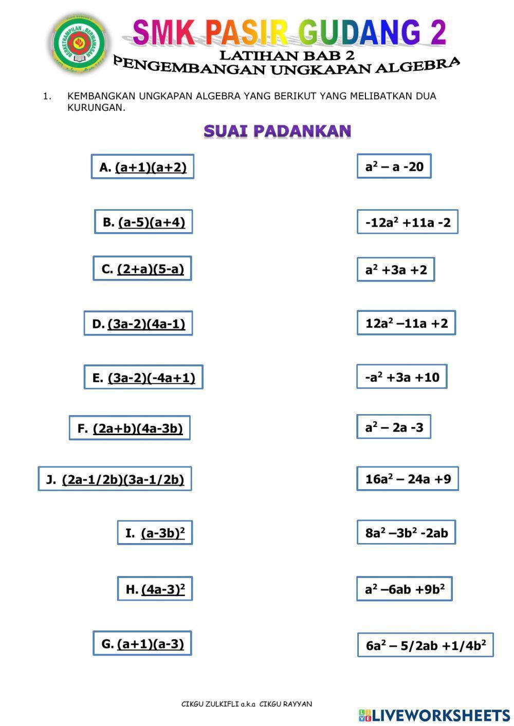 Kembangkan dua kurungan