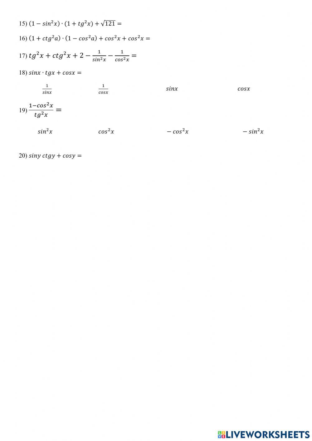 Trigonometriskie pārveidojumi.