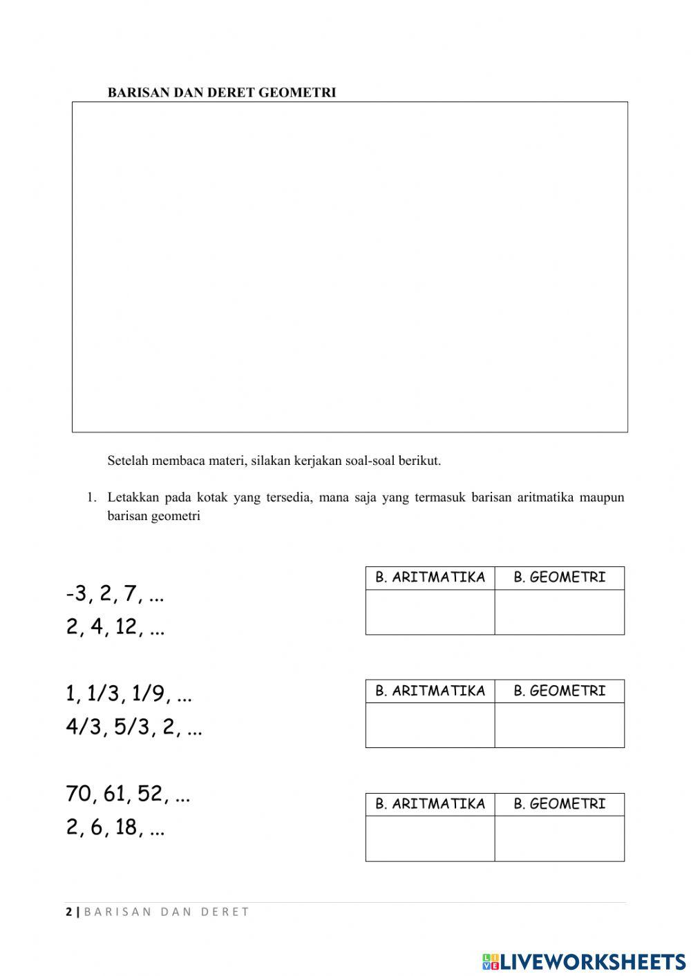 LKPD Barisan dan Deret