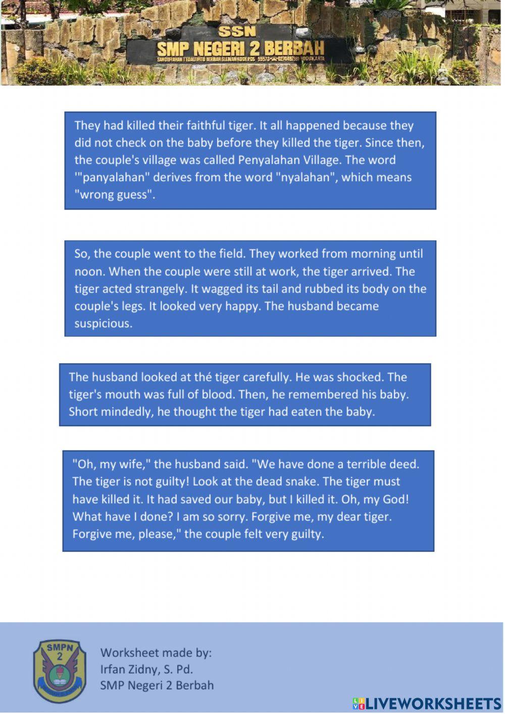 Narrative Text - Rearrange text