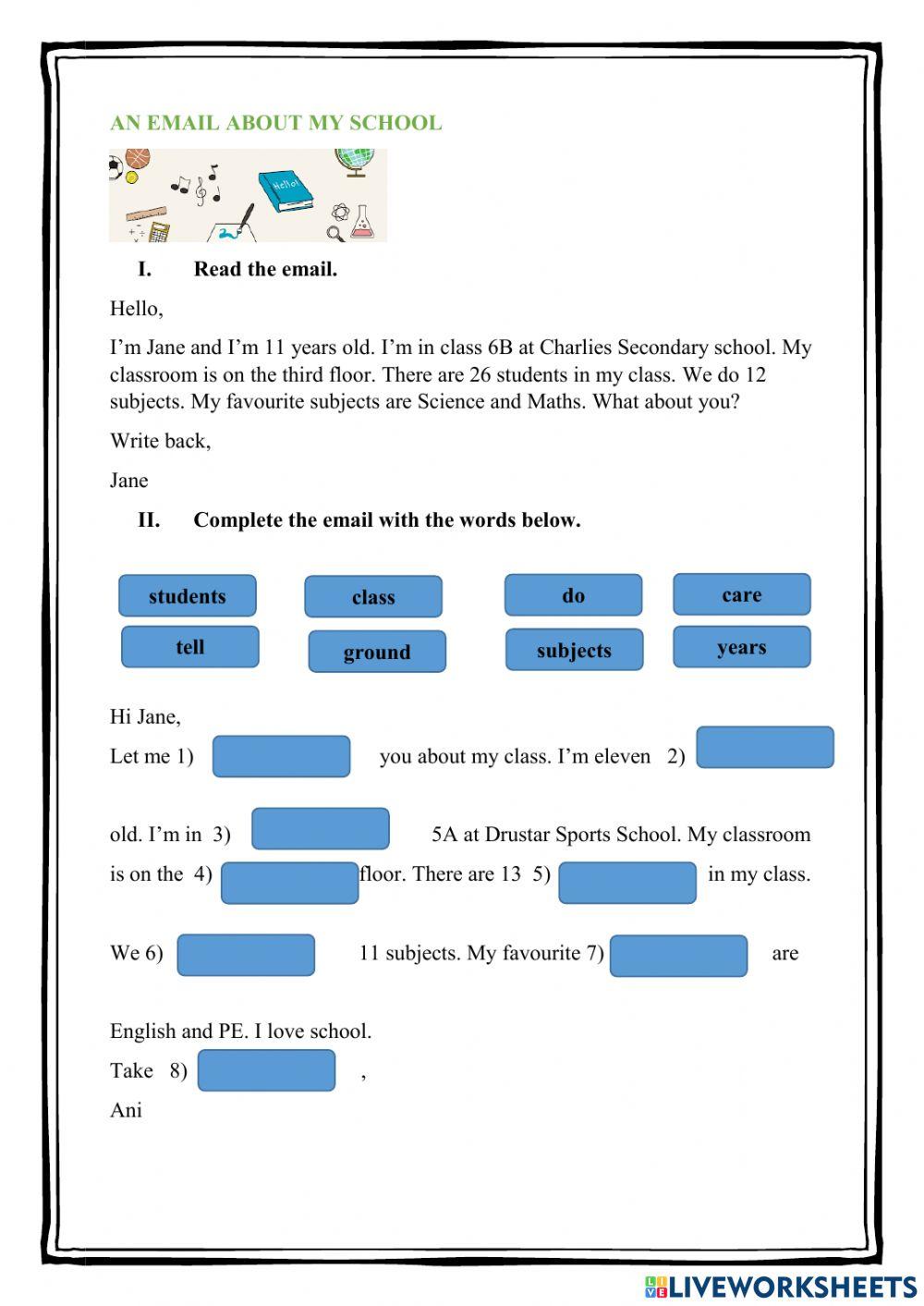 An email about my school