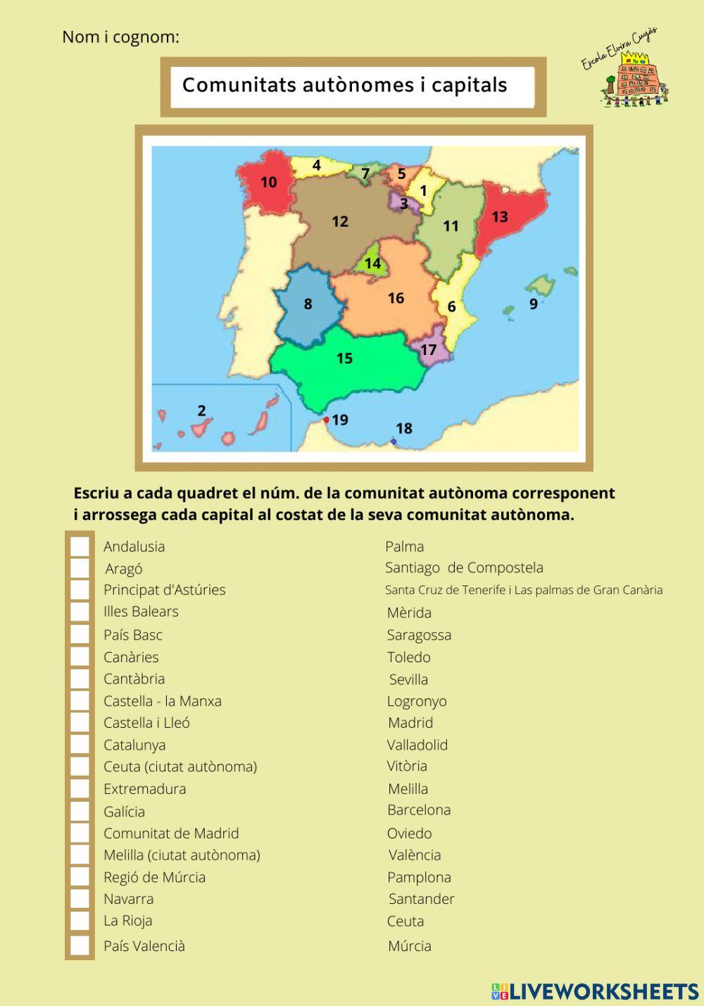 Comunitats autònomes i capitals 2