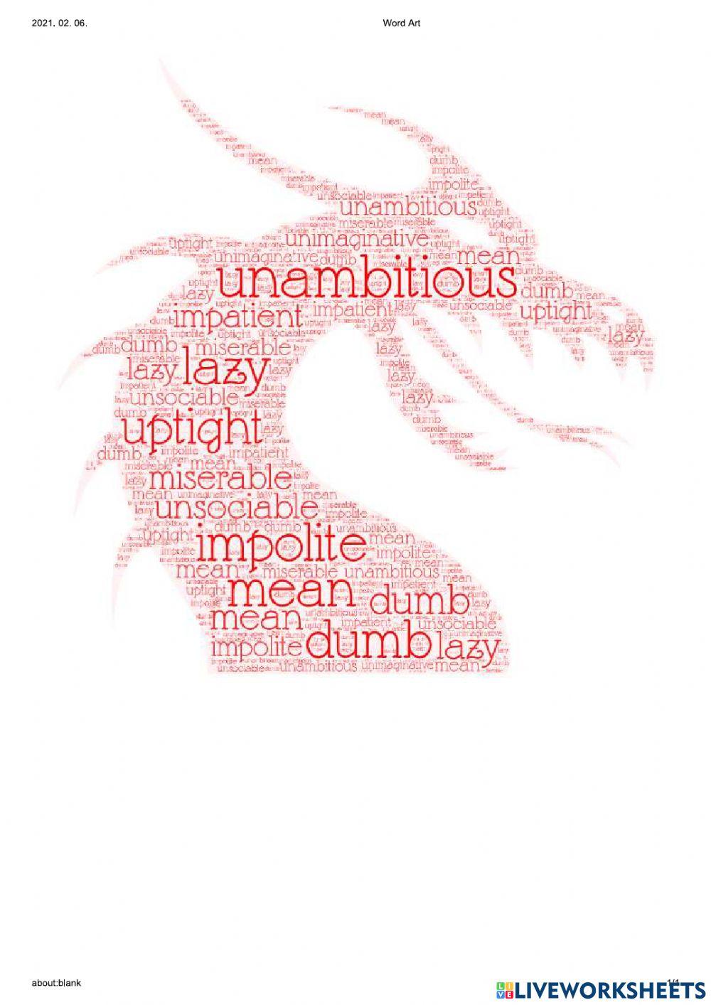 The fight between good and evil-personality adjectives