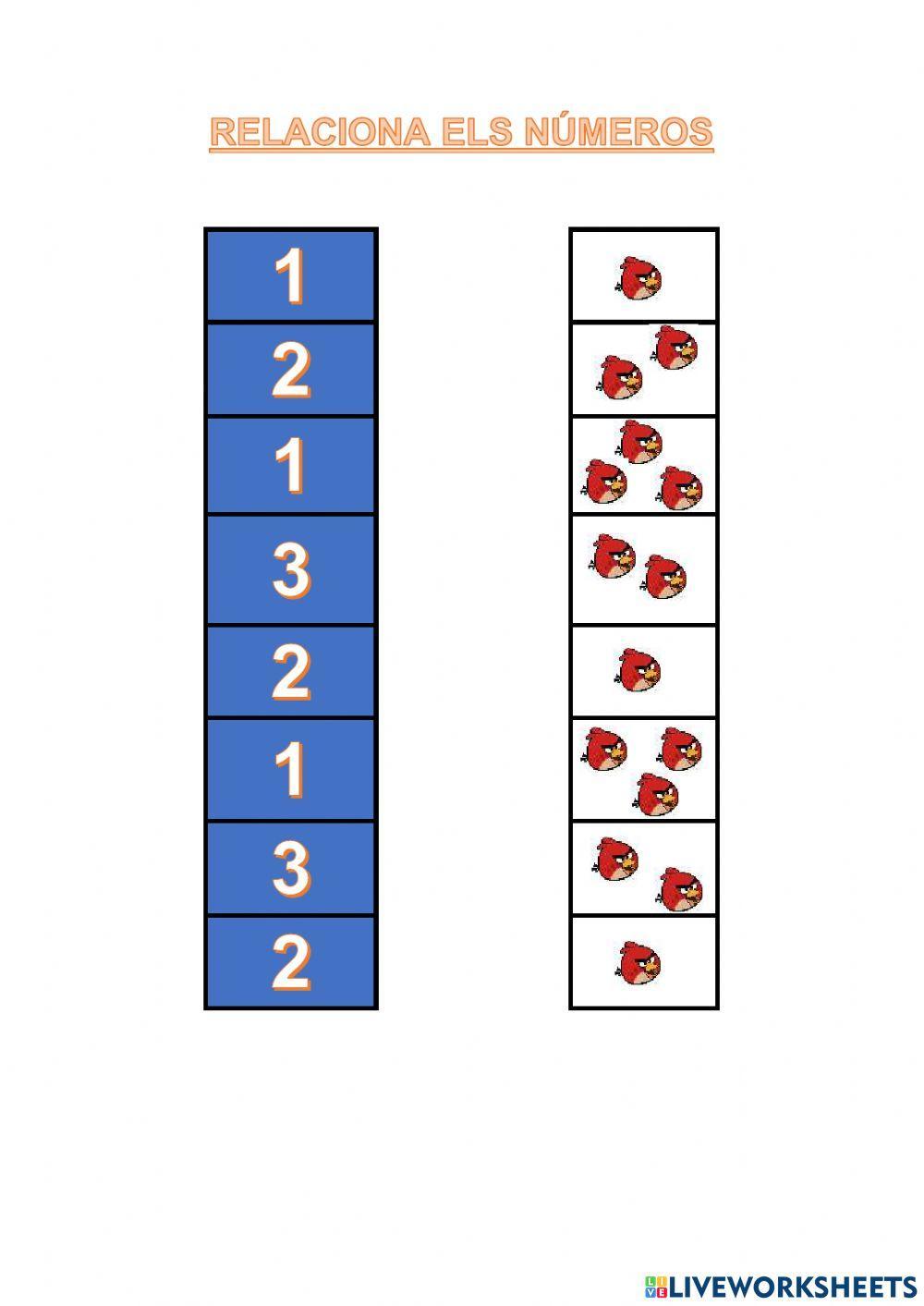 Relacionar números con imagenes