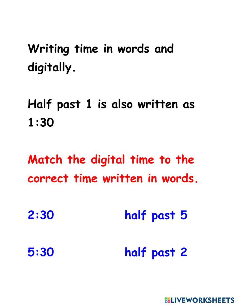 Identifying written time