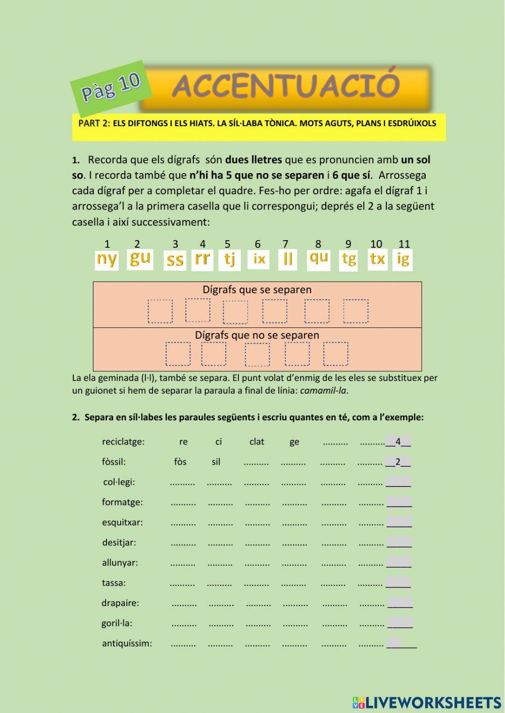 ACCENTUACIÓ Part 2. pàg 10