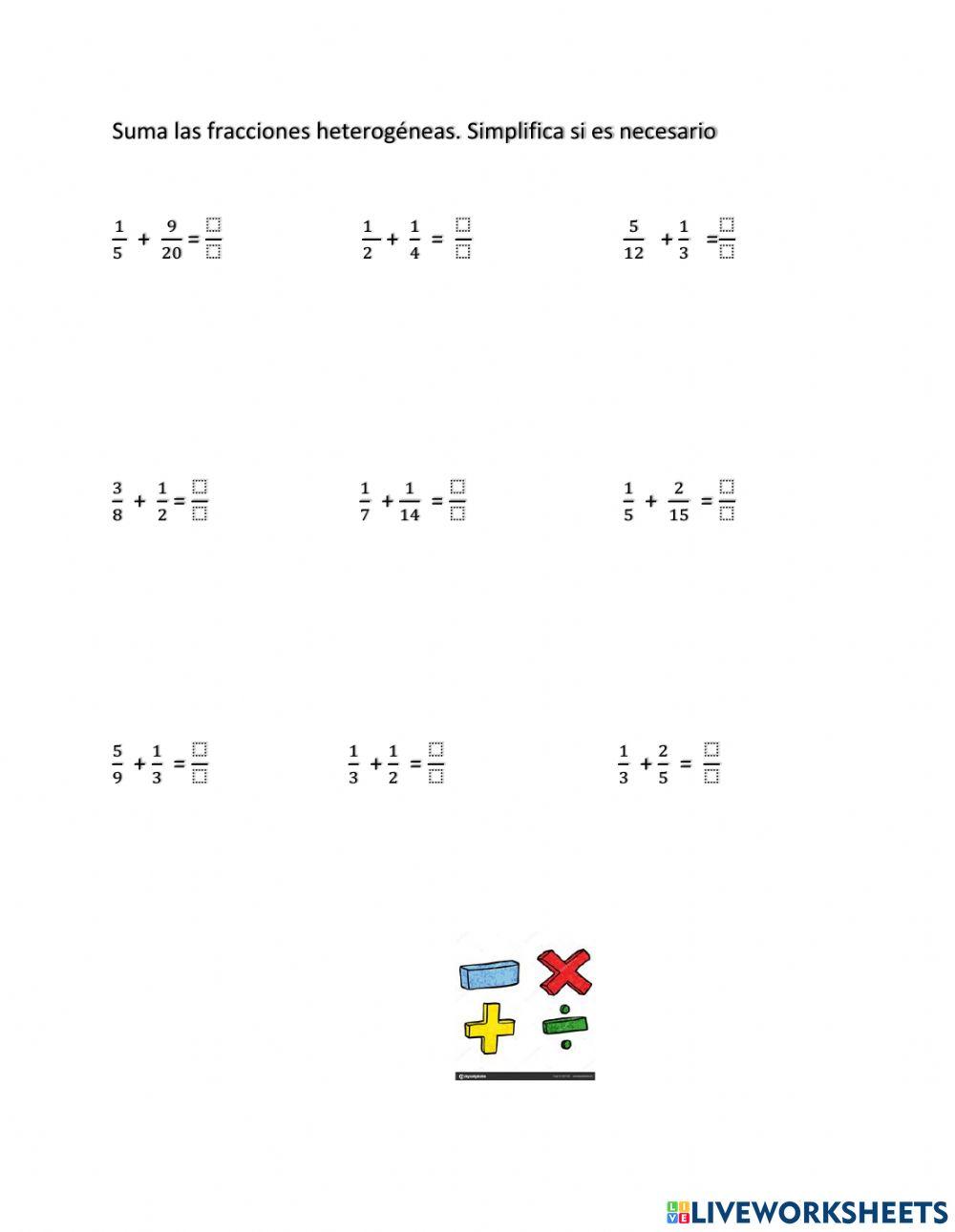 Suma Fracciones Heterogénea