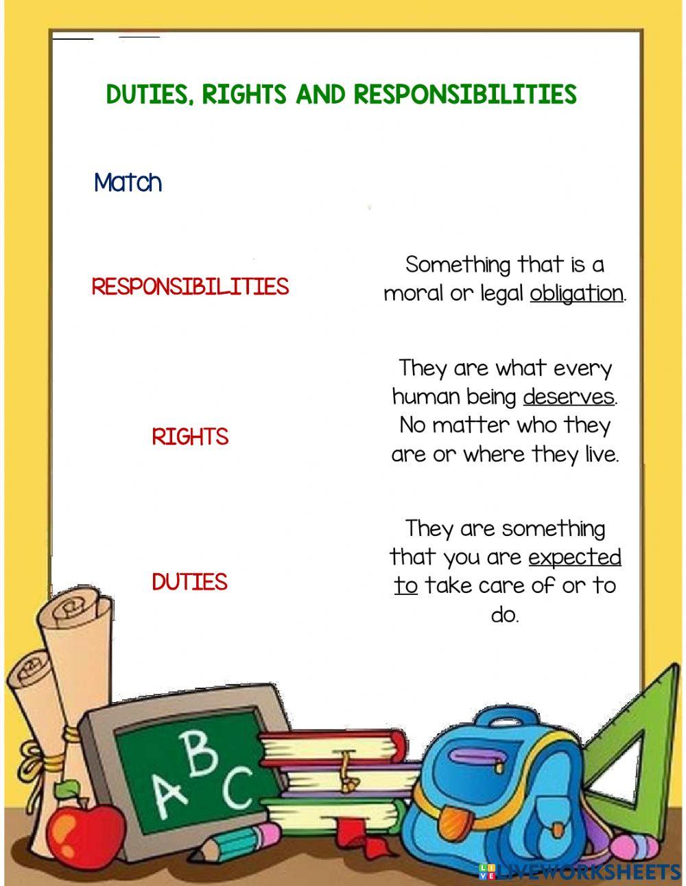 Duties rights and responsibilities