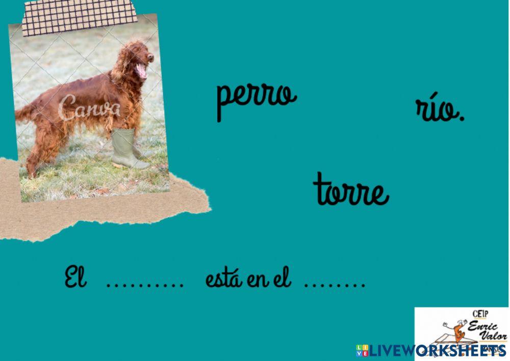 Arrastra para completar la oración. palabras r rr