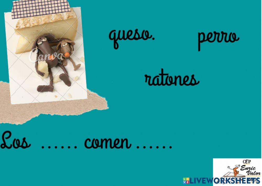 Arrastra para completar la oración. palabras r rr