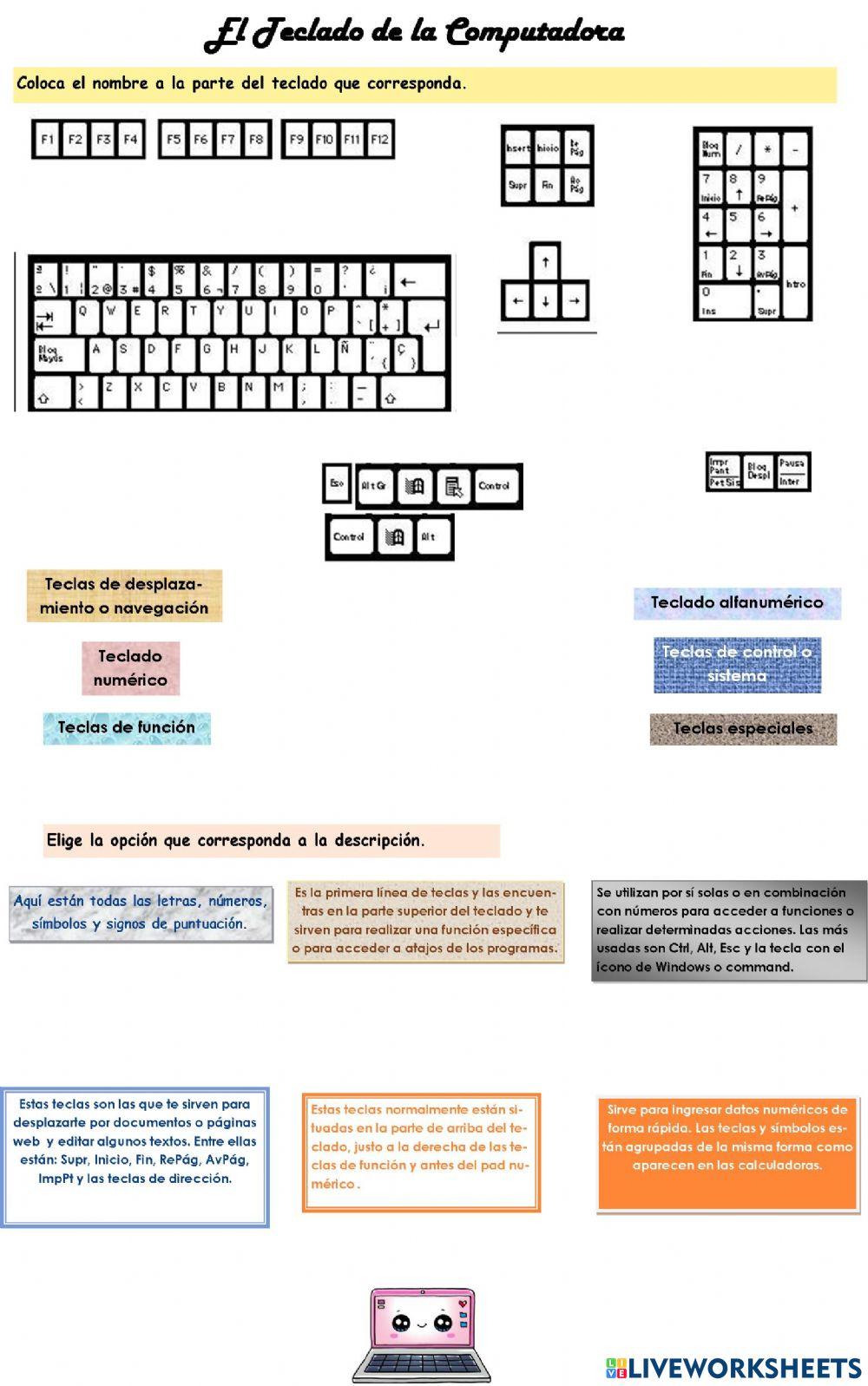 El teclado de la computadora