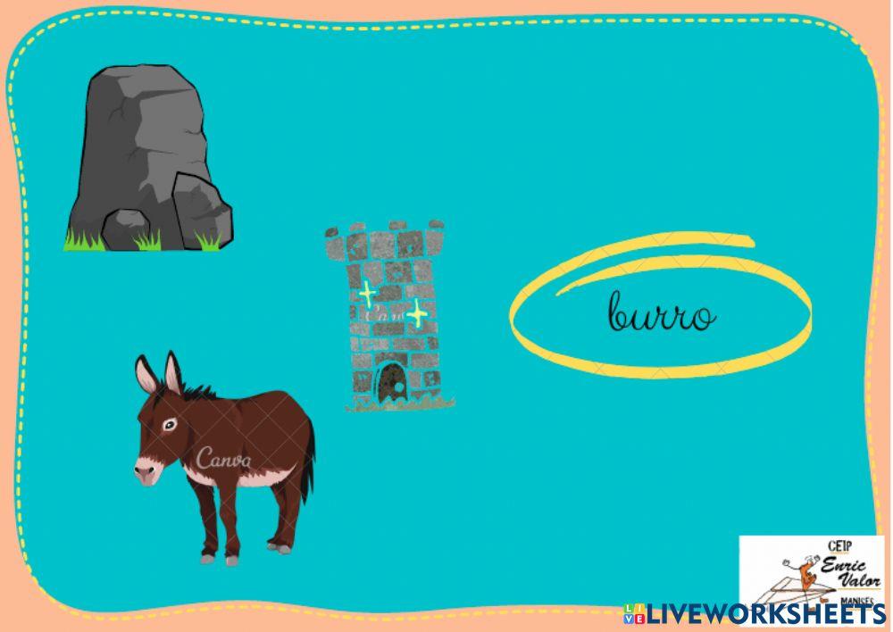 SeLCCIONA EL DIBUJO CORRESPONDIENTE A LA PALABRA R RR