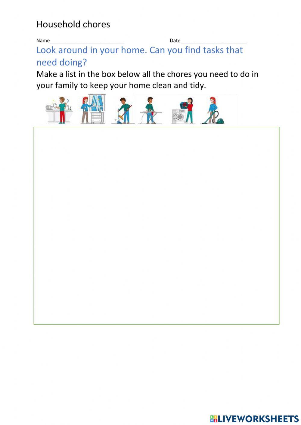 Chores you do at home