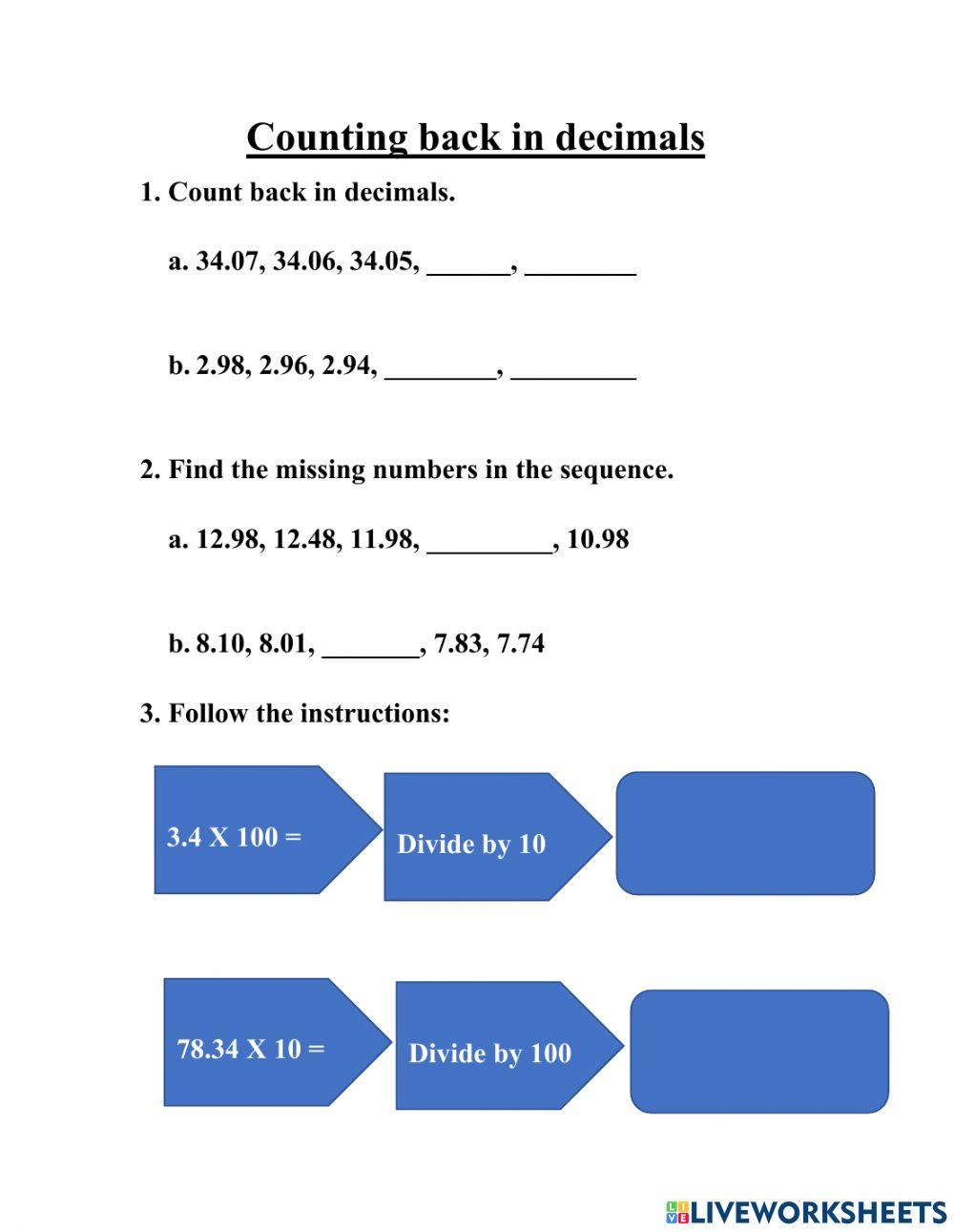 Multiply by 10 100 interactive worksheet Live Worksheets
