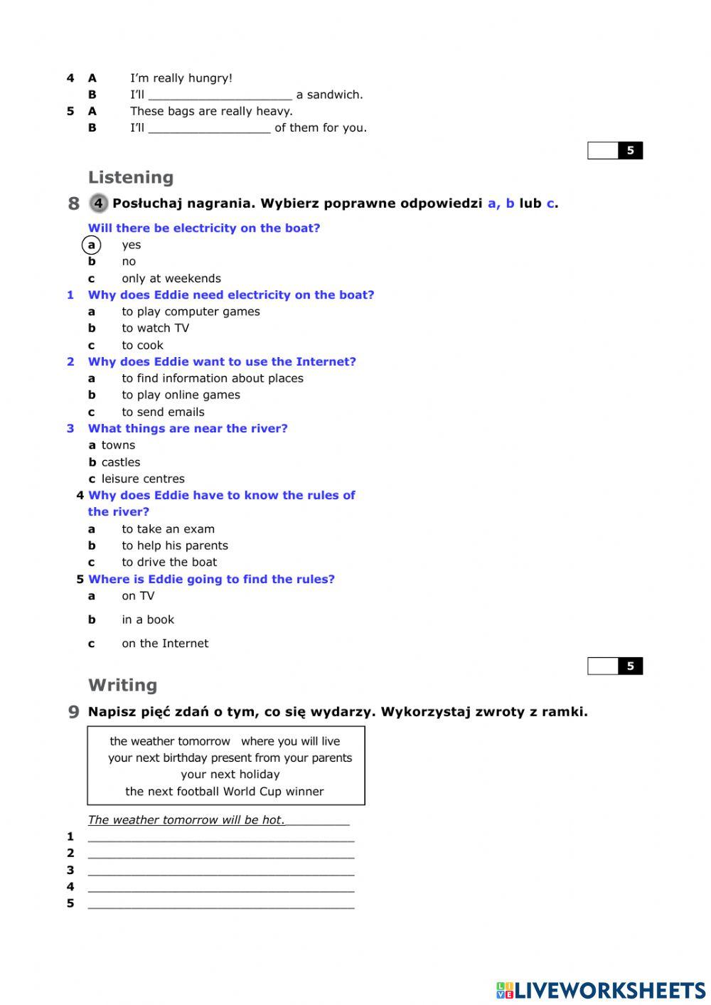Testy Team Up Plus Klasa 4 Team up plus VI test 4 online exercise for | Live Worksheets