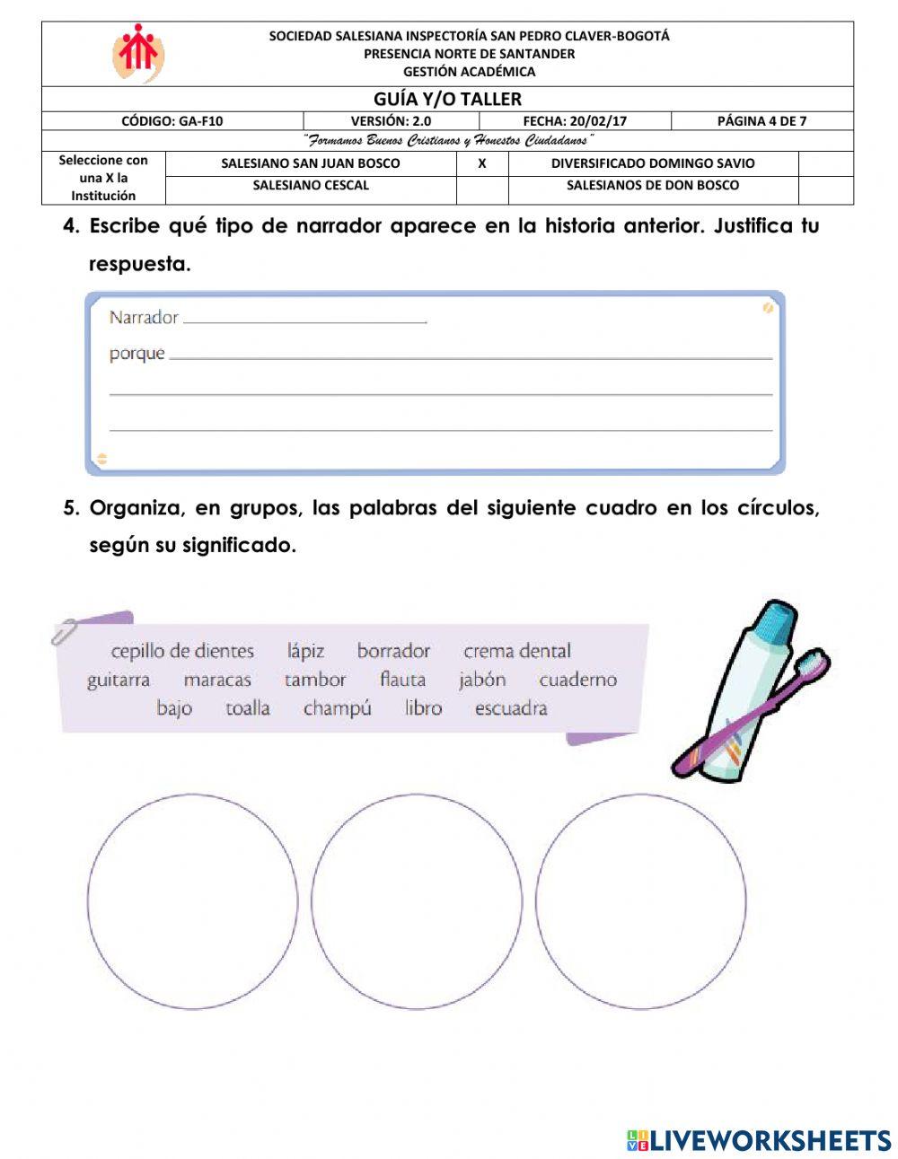 Prueba diagnóstica lenguaje