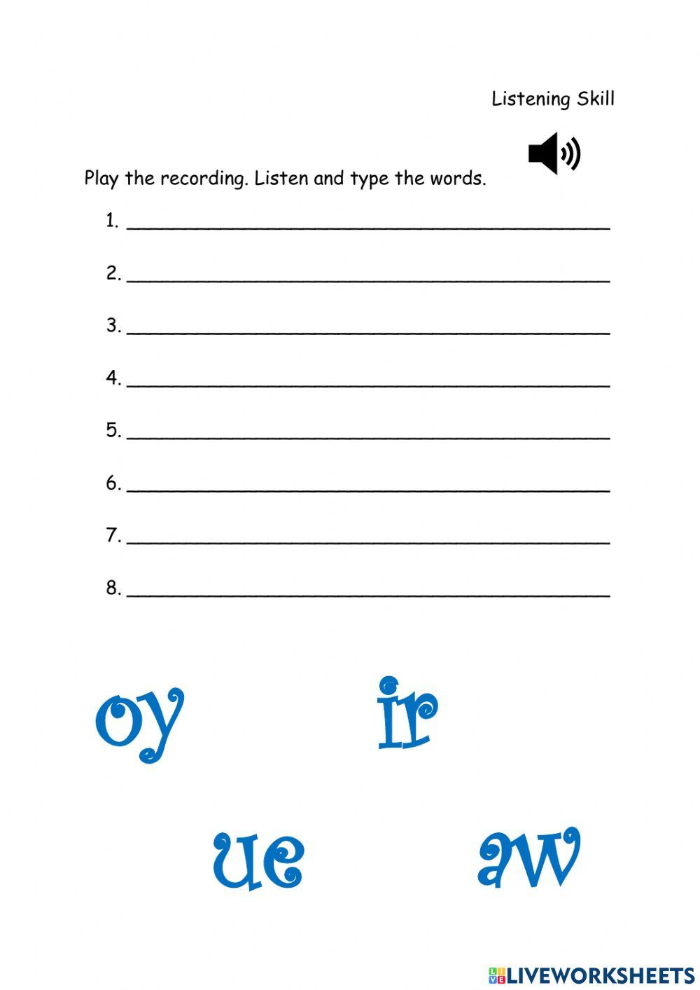Lesson 5&6-Sounds 'oy', 'ir', 'ue' and 'aw'