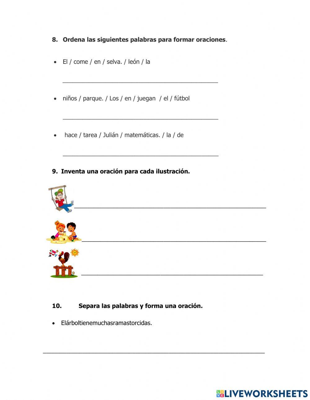 Ficha diagnóstica de lenguaje. 