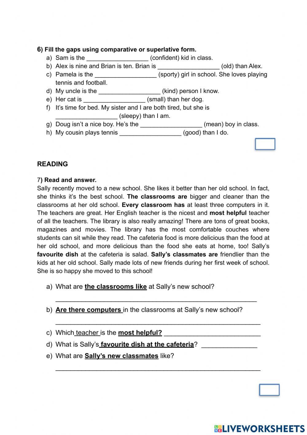 English activities review