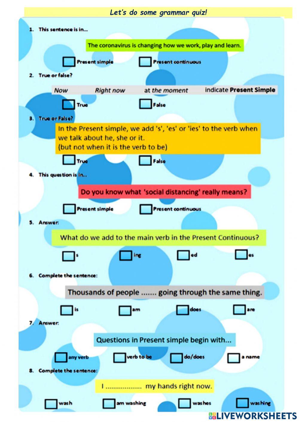 Present Simple vs Present Continuous
