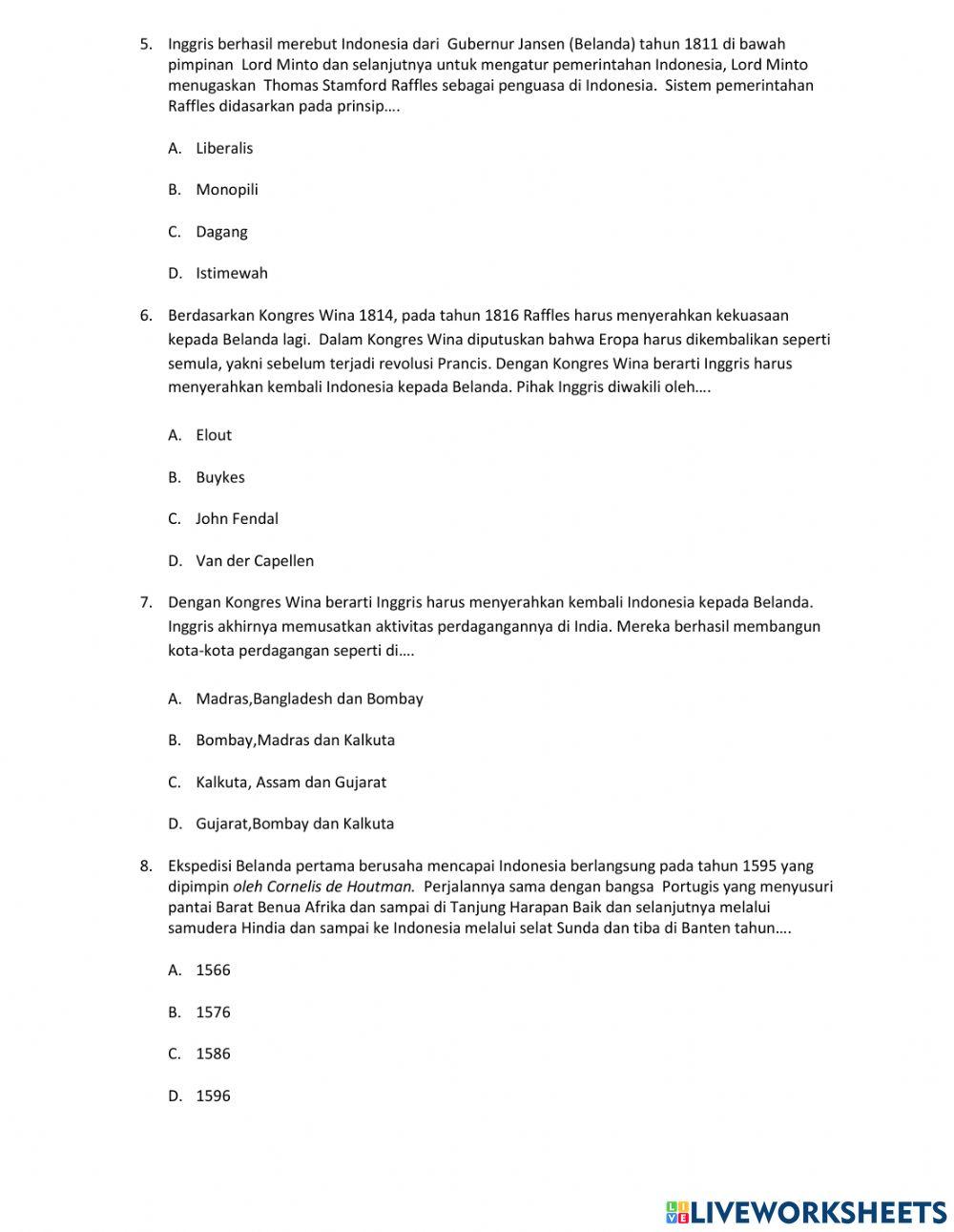 Kedatangan bangsa Spanyol,Inggris dan Belanda