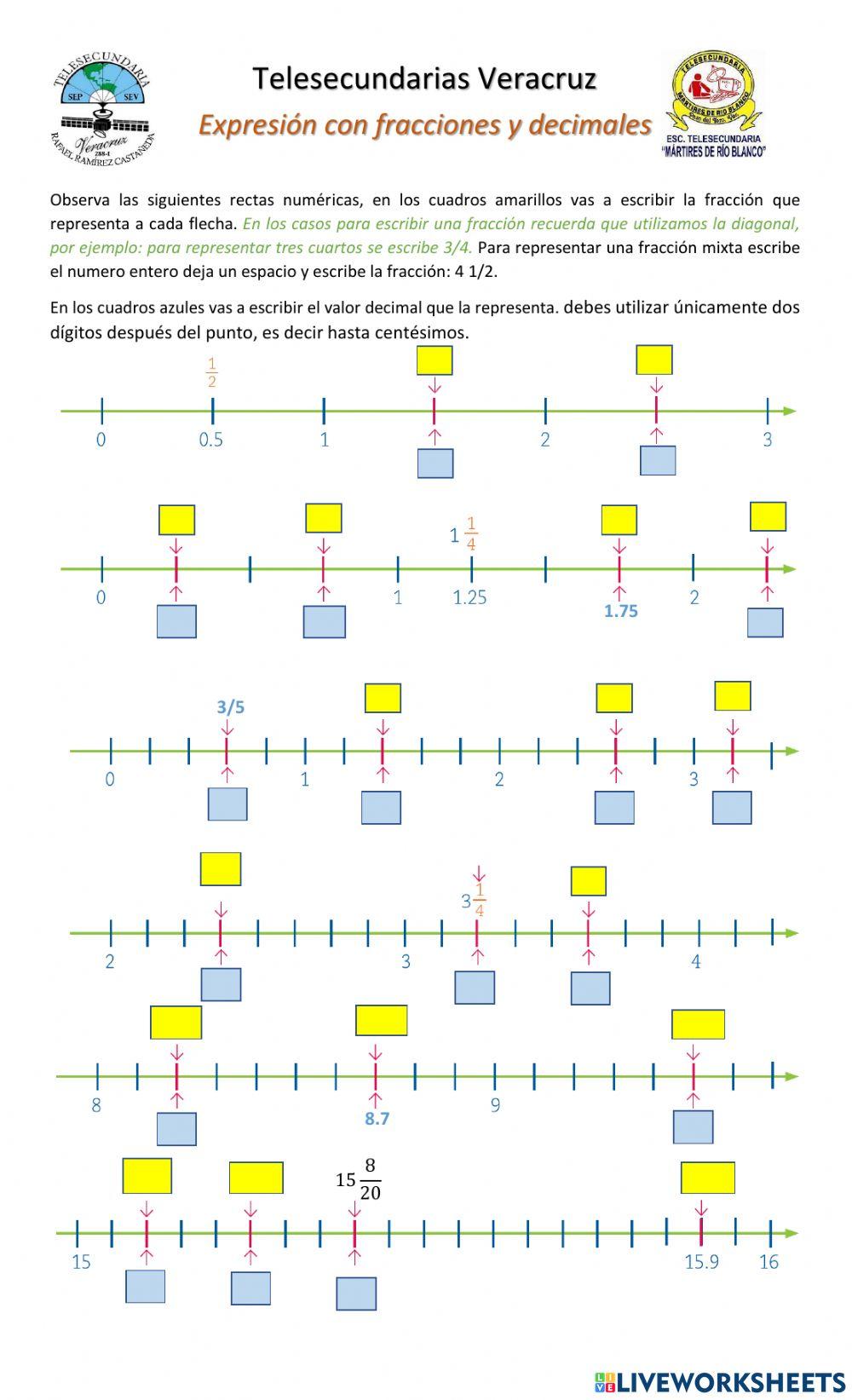 Fracciones y decimales 2