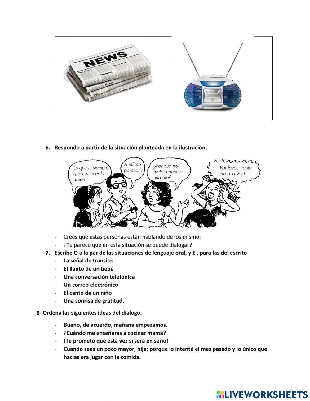 Lenguaje oral y escrito, Dialogo 